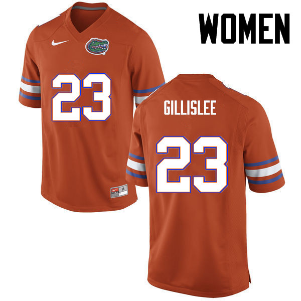Women Florida Gators #23 Mike Gillislee College Football Jerseys-Orange - Click Image to Close
